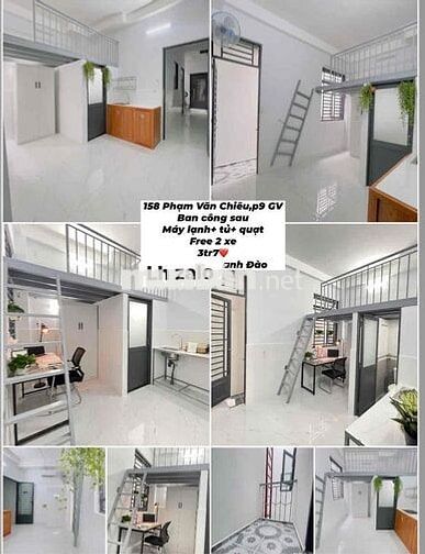Phòng máy lạnh free xe  ban công sau 3tr7- BC trước 4tr5