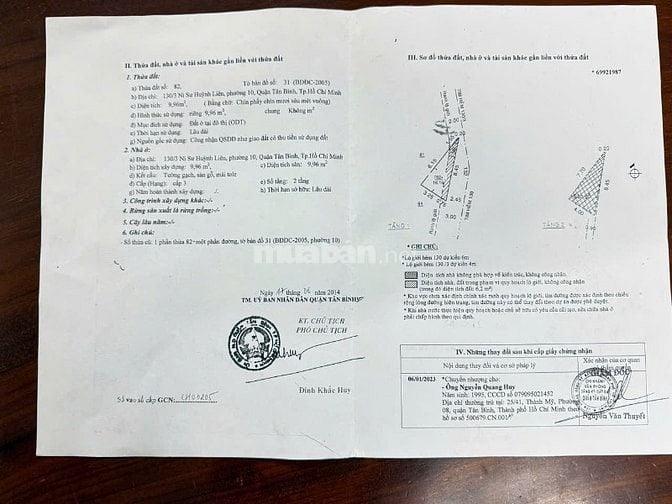 Bán nhà 130/3 Ni Sư Huỳnh Liên, P.10, Tân Bình, hẻm xe hơi
