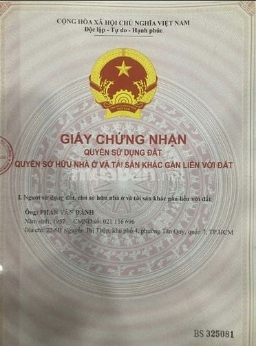 Chính chủ bán nhà 242 Đường Nguyễn Thị Thập FTân Quy Q7.DT 3x6 1lầu 