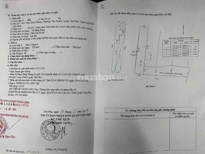 Bán nhà 46/3-5 Phan Đình Phùng, Tân Thành, Tân Phú, hẻm xe hơi