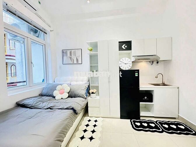 🎁Căn Hộ Studio 25m2 _Balcony/cửa sổ_Full Nội Thất_Co.opmart Nhiên Lộc