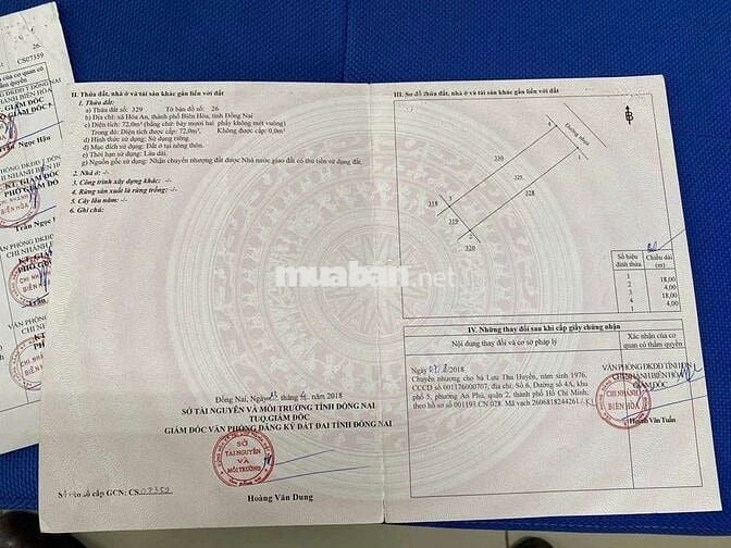 Bán đất KDC Hóa An, ngay phía sau cty Bonchen, giá 2 tỷ 450