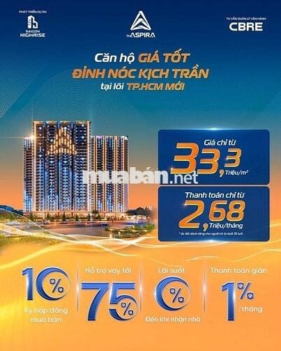 33.3tr/m2 TT 2tr7/tháng Sở Hữu ngay căn hộ tại TP. Dĩ An - Bình Dương