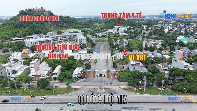lô đất đẹp nhất KDC Châu Thời mặt tiền đường đôi 32m, Ở kinh doanh