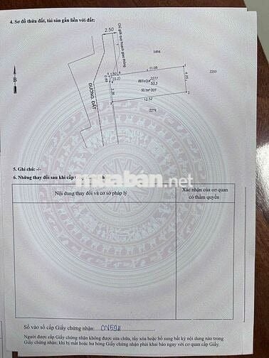 ĐẤT SỔ RIÊNG DT 55m2 hẻm 474 Nguyễn Tri Phương