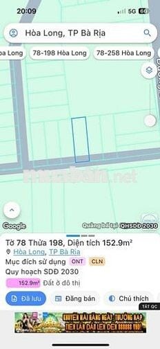 Bán đất Gần UBND Phường Tam Long-TP.HCM (TP. Bà Rịa cũ)
