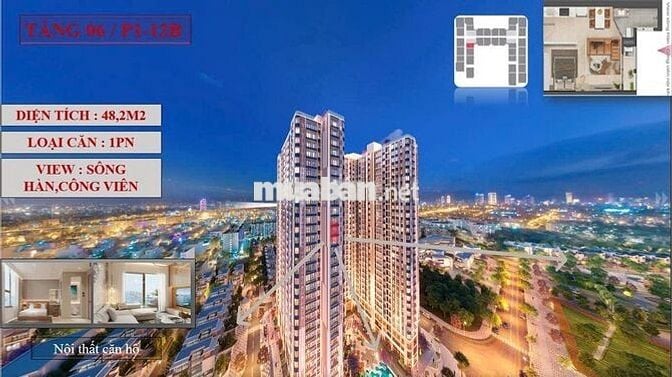 Căn hộ cao cấp - 48,2M2 - 1PN - Peninsula Sông Hàn TP Đà Nẵng