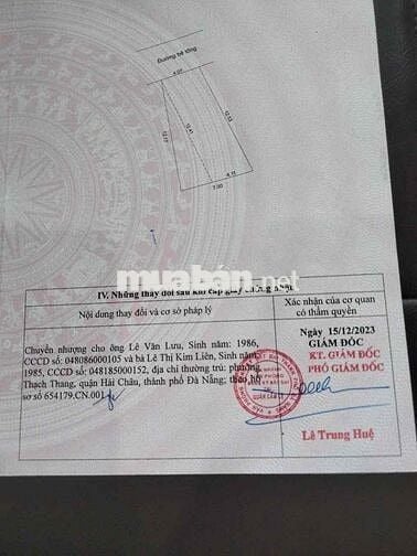 Bán đất kiệt ô tô đường Phạm Viết Chánh - Hoà Thọ Đông- Cẩm Lệ - Đà Nẵ