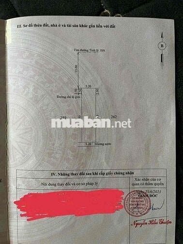 CC bán đất mặt tiền Tỉnh lộ 10A- TP Huế. Tặng kèm nhà cấp 4