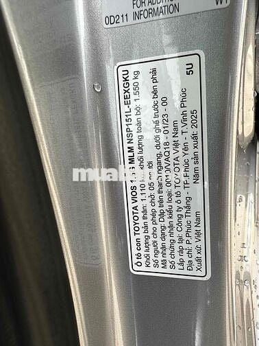 Toyota Vios 2025 G 1.5 CVT - siêu lướt 3.400 km