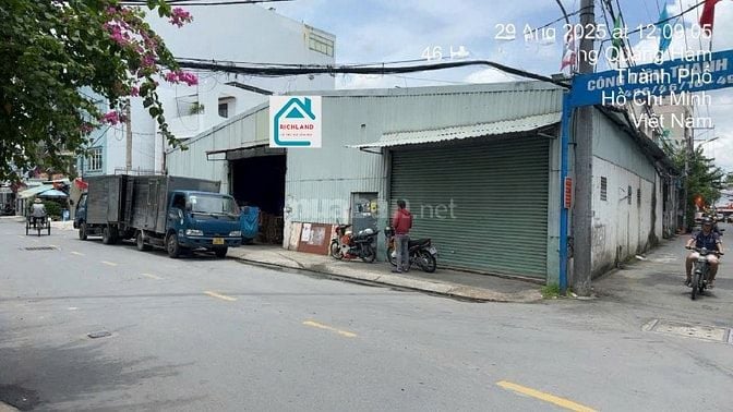 Cho thuê nhà xưởng Góc 2 MT hẻm: diện tích 500m2 –Ngang 20m