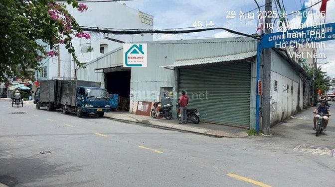 Cho thuê nhà xưởng Góc 2 MT hẻm: diện tích 500m2 –Ngang 20m