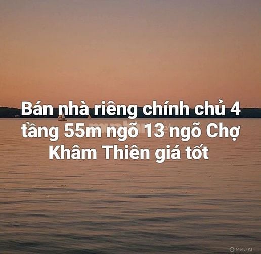 Tôi bán nhà riêng chính chủ 55m ngõ 13 ngõ chợ Khâm Thiên giá 8.9 tỷ