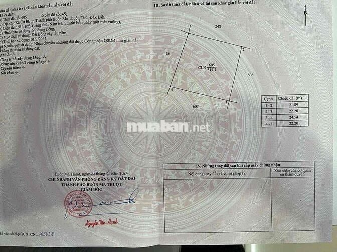 ĐẤT THÔN 6, CƯ ÊBUR BÌA RIÊNG 500mv - CHỈ 690Triệu