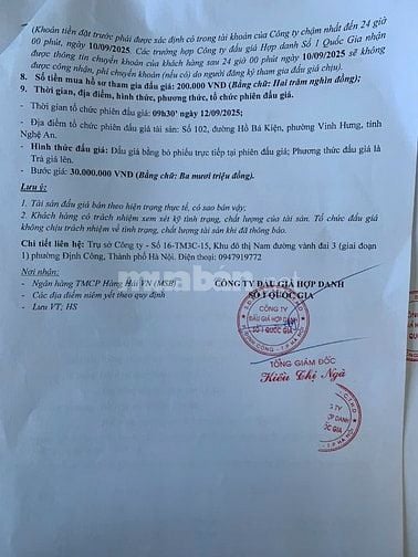 CÔNG TY ĐẤU GIÁ HỢP DANH SỐ 1 QUỐC GIA THÔNG BÁO BÁN ĐẤU GIÁ TÀI SẢN