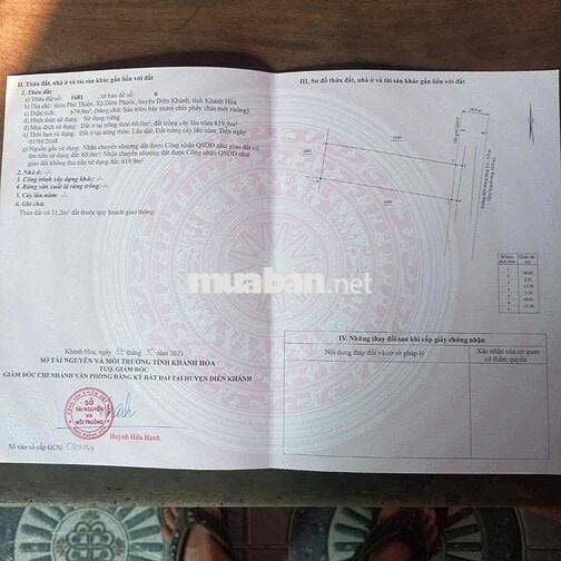 Cần bán lô đất Diên Phước đường Gò Mây 680m2 có 60m thổ ngang 13,3m ch