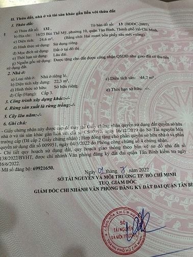 Bán nhà đẹp chính chủ 16/25 Bùi Thế Mỹ, gần chợ vải Tân Bình
