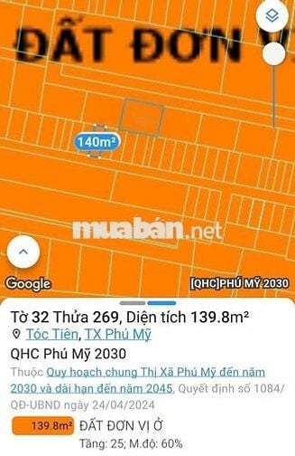 Đất 7x20 full thổ cư 140m2 mặt tiền đường bank cho vay cao