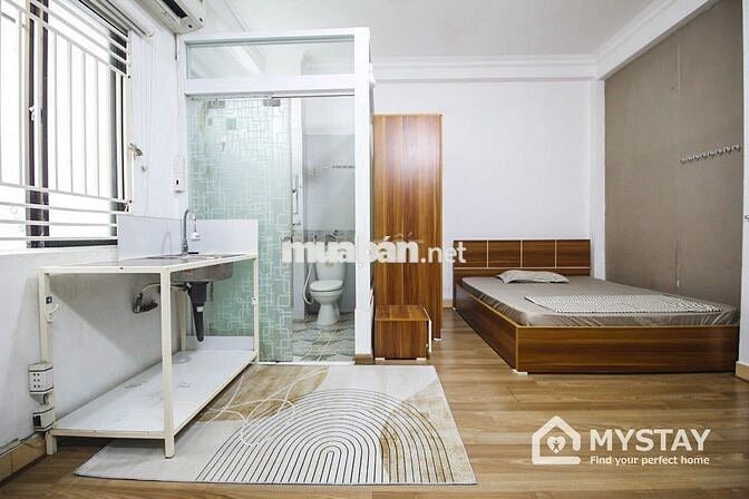 Cho thuê phòng sàn gỗ đủ nội thất Khu Trung Sơn gần Cầu Him Lam Quận 7