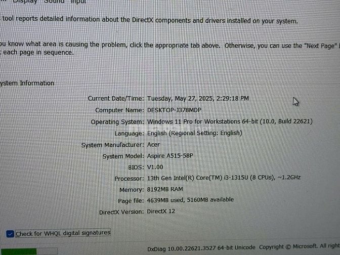 Acer Aspire A515-58P | i3-1315U | RAM 8GB | SSD 256GB | Màn 15.6 FHD