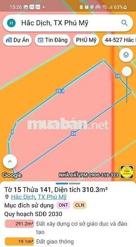 CỰC RẺ- ĐẤT THỔ CƯ HẮC DỊCH, TP.HCM, DT 309m2 GIÁ CHỈ 4.5TR/M2