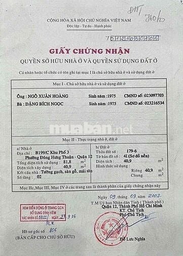 Nhà Chính Chủ Sổ Hồng Riêng Hoàn Công Khu Xanh Sạch