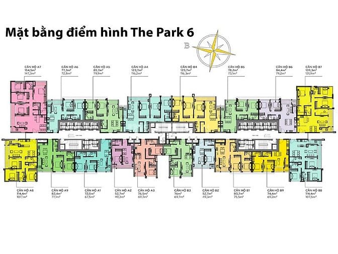 Căn hộ bán tại Vinhomes Central Park tầng cao Park 6 gồm 2PN 76m2