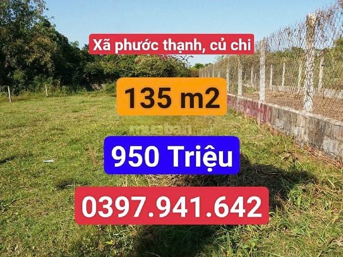 Bán gấp không thương lượng 135m2 giá 950 Triệu ngay chợ phước thạnh