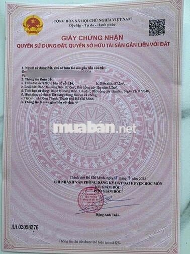 3 Lô Đất Mới Tách diện tích 7x14m thổ 85m2 ra đường Trần Thị Bốc 50m