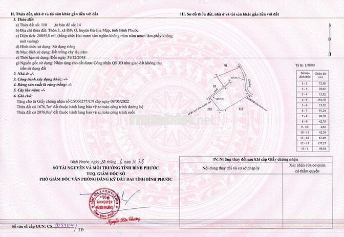 Bán đất Đắk Ơ, Bù Gia Mập, Bình Phước giá tốt 14,3 tỷ