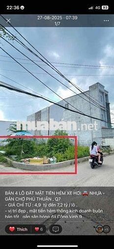 ĐẤT ĐẸP MẶT TIỀN HẺM XE HƠI KINH DONH ỔN ĐỊNH