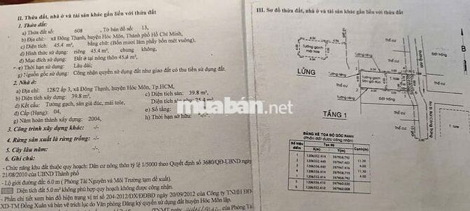 Chính chủ cần bán nhà 45.4m2, hẻm xe hơi