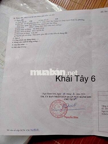 Đất đường 5.5m khu Bá Tùng- Hoà Quý 3tỷ gần sát đường chính