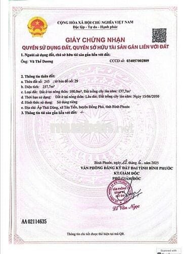 BÁN ĐẤT MẶT TIỀN ĐƯỜNG 32M, DIỆN TÍCH 237M2 GIÁ 520tr,