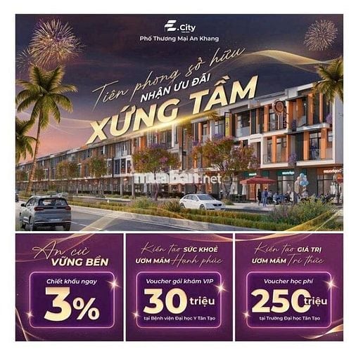 Chỉ 900tr sở hữu ngay E.City Tân Đức khu phố An Khang (TT Đợt 1 30%)