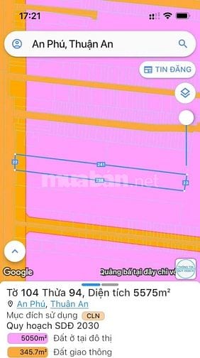 Bán đất mặt tiền DT 743, An Phú, Thuận An: 22,5 x 238= 5000m, giá 90tỷ