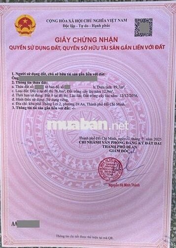 Đất mặt tiền kinh doanh gần chợ Dĩ An, phường Dĩ An, TP Dĩ An