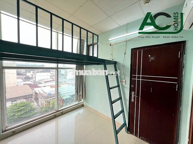 căn hộ 25m2 có gác cửa kính máy lạnh Q.12