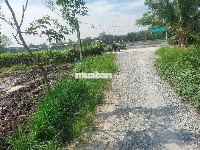 thổ cư 390m2 , giá 750tr , mặt tiền sông vàm cỏ , khu dân cư đông