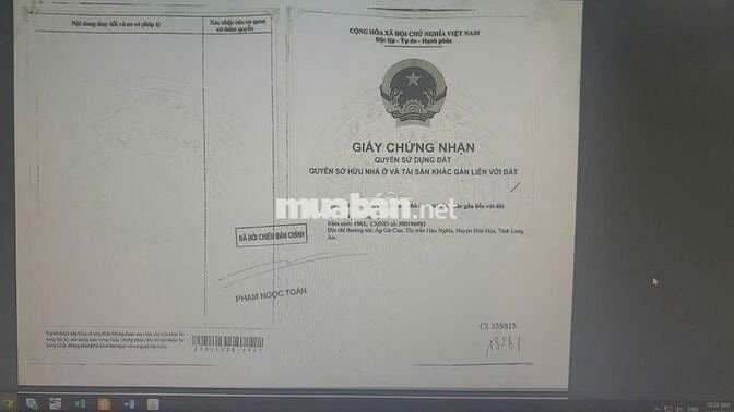 Ấp Sò Đo, Thị Trấn Hậu Nghĩa, Đức Hòa, Long An Giá: 2ty4 triệu bớt lộc