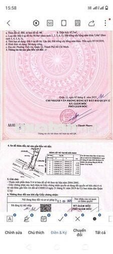 35 lô đất mặt tiền đường Thới An 17A view sông Vàm Thuật SHR