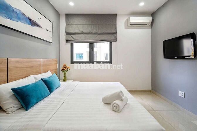 Căn Hộ Cao Cấp 1PN 1PK, Full Nội Thất có bancol, Giáp Q.1, Q.PN