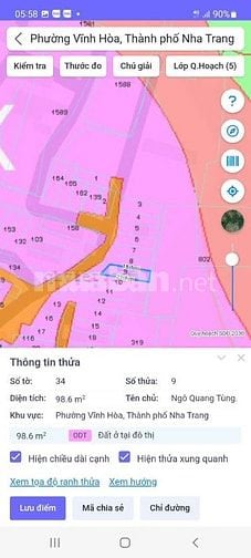 Bán gấp lô đất gần biển-DT100m2(5x20m)-vĩnh hoà-Nha Trang-chỉ 1ty510  