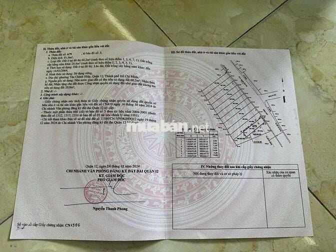 Bán Đất Mặt Tiền Tân Chánh Hiệp 7 1/ Nguyễn Ảnh Thủ vào 50m
