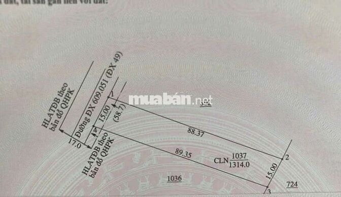 Bán đất lớn 1.314m² Phú An – Mặt tiền ĐX049, giá chỉ 3,19 Tỷ