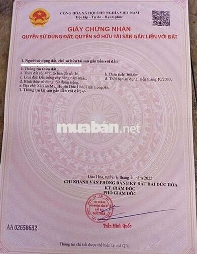 Cần bán đất Bàu Công, Hậu Nghĩa, Tây Ninh gần Vin 930ha