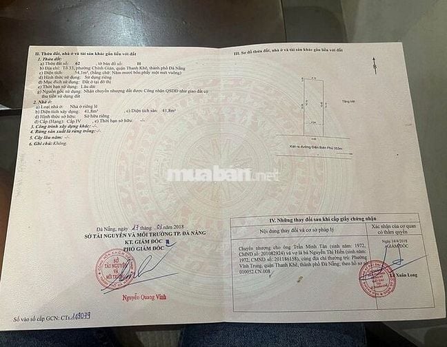 lô đất đẹp hiếm có kiệt oto tránh nhau K96/....Điện Biên Phủ