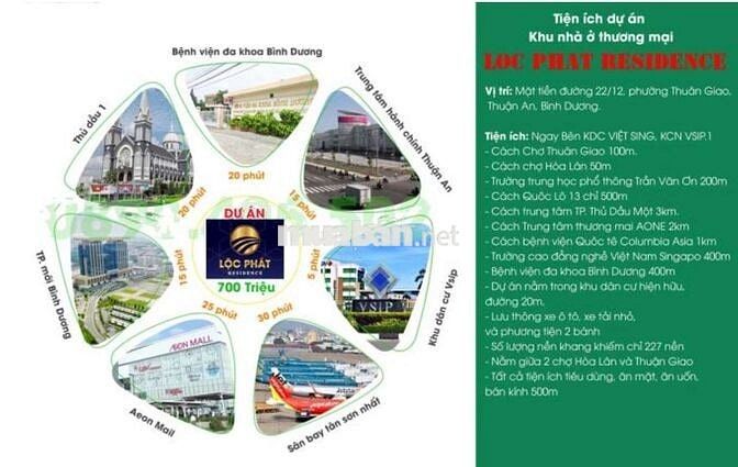 Bán đất liền kề phân lô gần Aeonmall Bình Dương