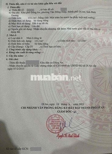 Đất mặt tiền 133m2 ngang 10m KDC Đông An, p Tân Đông Hiệp , Tp Dĩ An