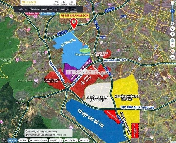 Đất thổ cư sẵn sổ Full thổ Đoài Phương - Hòa Lạc, Hà Nội